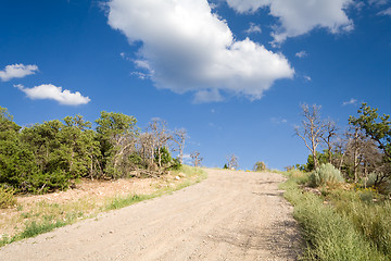 Image showing Dirt Road Hill Outside Santa Fe New Mexico Sky