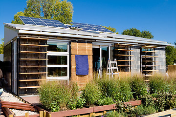 Image showing Modern Solar Home Louvered Photovoltaic Panels