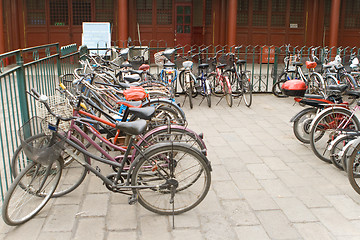 Image showing Bikes Row, Bicycle Parking Lot, Beijing, China