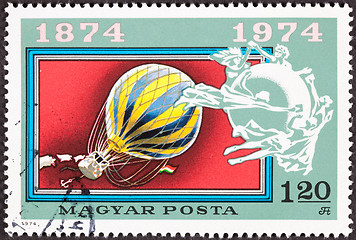 Image showing Hungarian Balloon Postage Stamp Universal Postal Union UPU Comme