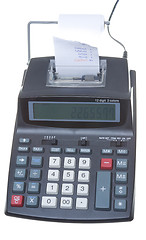 Image showing New Adding Machine, Tape Isolated LCD Display