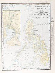 Image showing Antique Vintage Color Map of Philippine Islands