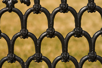 Image showing Close up of Ornate Iron Fence