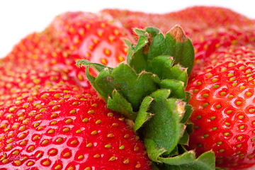 Image showing Macro Closeup Full Frame Fresh Red Strawberry