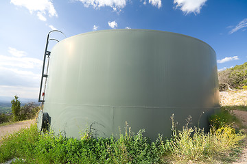 Image showing Water Tank Hillside Santa Fe New Mexico USA 