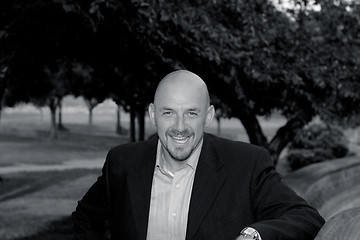 Image showing Happy Man in a Park Black and White