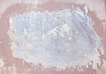 Image showing XXXL Full Frame Grungy Painted Metal Framed Peeling Paint Scratc