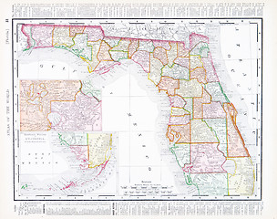 Image showing Antique Map of Florida, FL, United States, USA