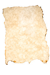 Image showing Burned Beige Parchment Paper Isolated on White