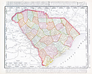 Image showing Antique Map of South Carolina SC United States USA