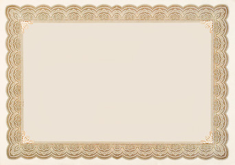 Image showing Old Vintage Stock Certificate Empty Boarder