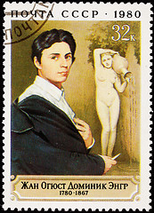 Image showing Postage Stamp Painting Self Portrait Jean Ingres