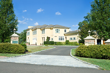 Image showing New Large Single Family House Gate Driveway Suburban Philadelphi