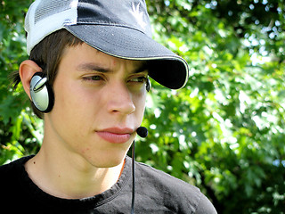Image showing Teenager with headphones