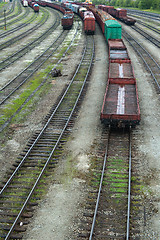 Image showing Railway rails leaving in a distance