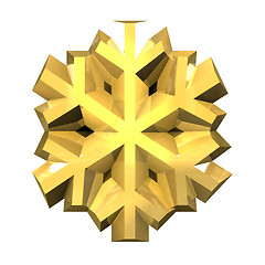 Image showing 3D Snowflake in gold 