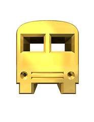 Image showing golden bus icon - 3D made