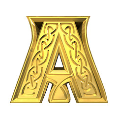 Image showing 3d illustration of Celtic alphabet letter A