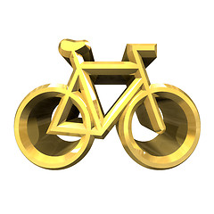 Image showing bike symbol in gold (3d) 