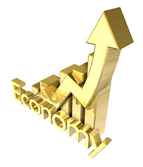 Image showing 3d Economy - Statistics graphic in gold 