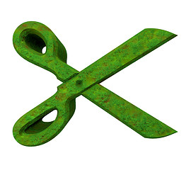 Image showing Scissor in green grass - 3d 
