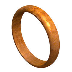 Image showing wedding ring in wood (3D) 