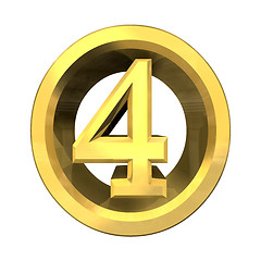 Image showing 3d number 4 in gold 