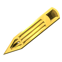Image showing Pencil in gold - 3d 