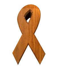 Image showing aids hiv symbol in wood (3d) 