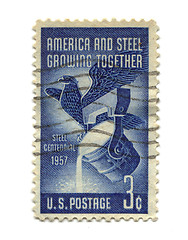 Image showing Old postage stamp from USA three cents 