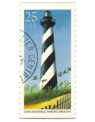 Image showing Old postage stamp from USA with Lighthouses 