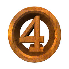 Image showing 3d number 4 in wood 