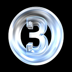 Image showing 3d number 3 in glass 