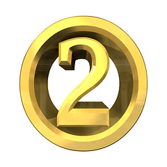 Image showing 3d number 2 in gold 