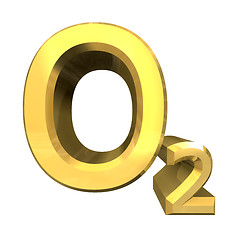 Image showing 3d chemistry formulas in gold of Oxygen 