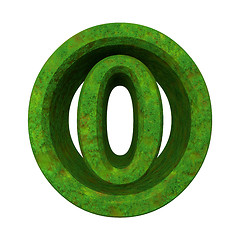 Image showing 3d number 0 in green grass 