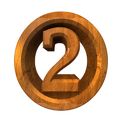 Image showing 3d number 2 in wood 