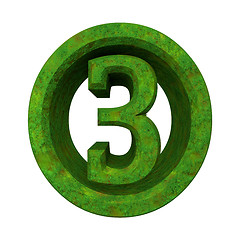 Image showing 3d number 3 in green grass 