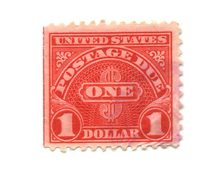 Image showing Old postage stamps from USA one Dollar 