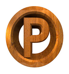 Image showing parking symbol in wood (3d) 