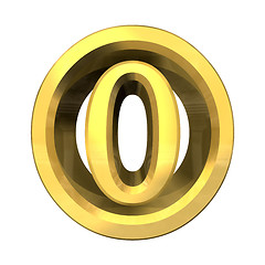 Image showing 3d number 0 in gold 