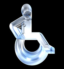 Image showing Universal wheelchair symbol in glass (3d) 