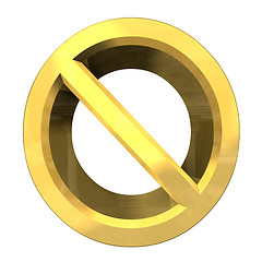 Image showing forbidden symbol in gold (3d) 