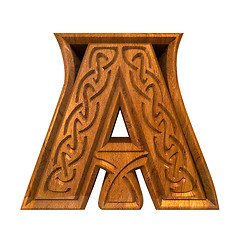 Image showing 3d illustration of Celtic alphabet letter A 