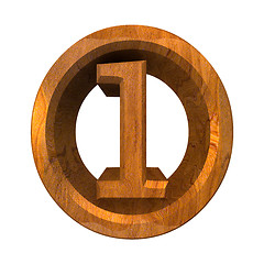 Image showing 3d number 1 in wood 