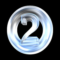 Image showing 3d number 2 in glass 