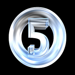 Image showing 3d number 5 in glass 