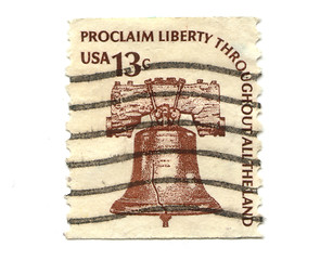 Image showing Old postage stamps from USA 13 cents 