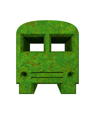 Image showing green bus icon in 3D