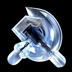 Image showing 3d hammer and sickle symbol in glass